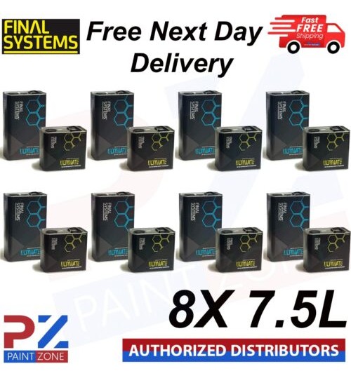 8X FINAL SYSTEMS ULTIMATE CLEARCOAT LACQUER WITH SUPER RAPID HARDENER 7.5LTR KIT